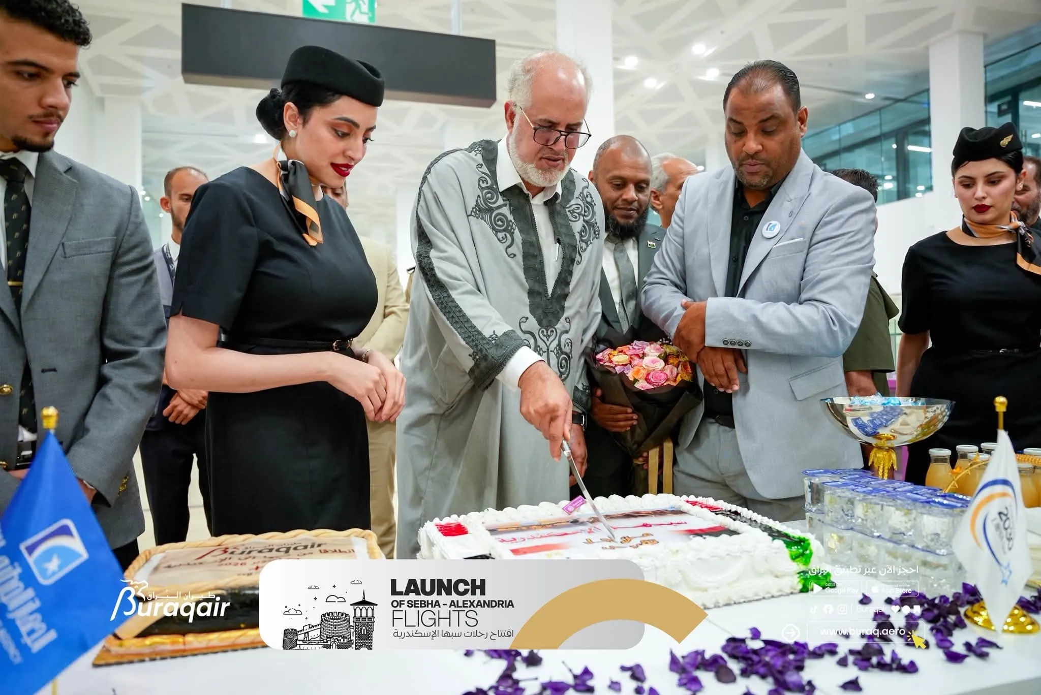 لحظات مميزة من انطلاق أولى رحلات خط سبها – الإسكندرية – سبها